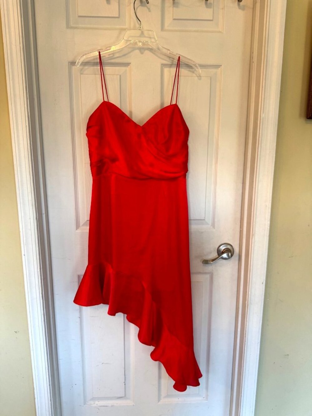 Finders Keepers Red Asymmetrical Dress Retrograde Chili Sleeveless Ruffle Large - Picture 2 of 12